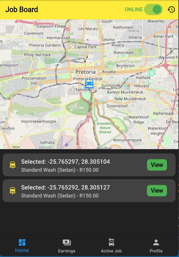 App Home — Available jobs list